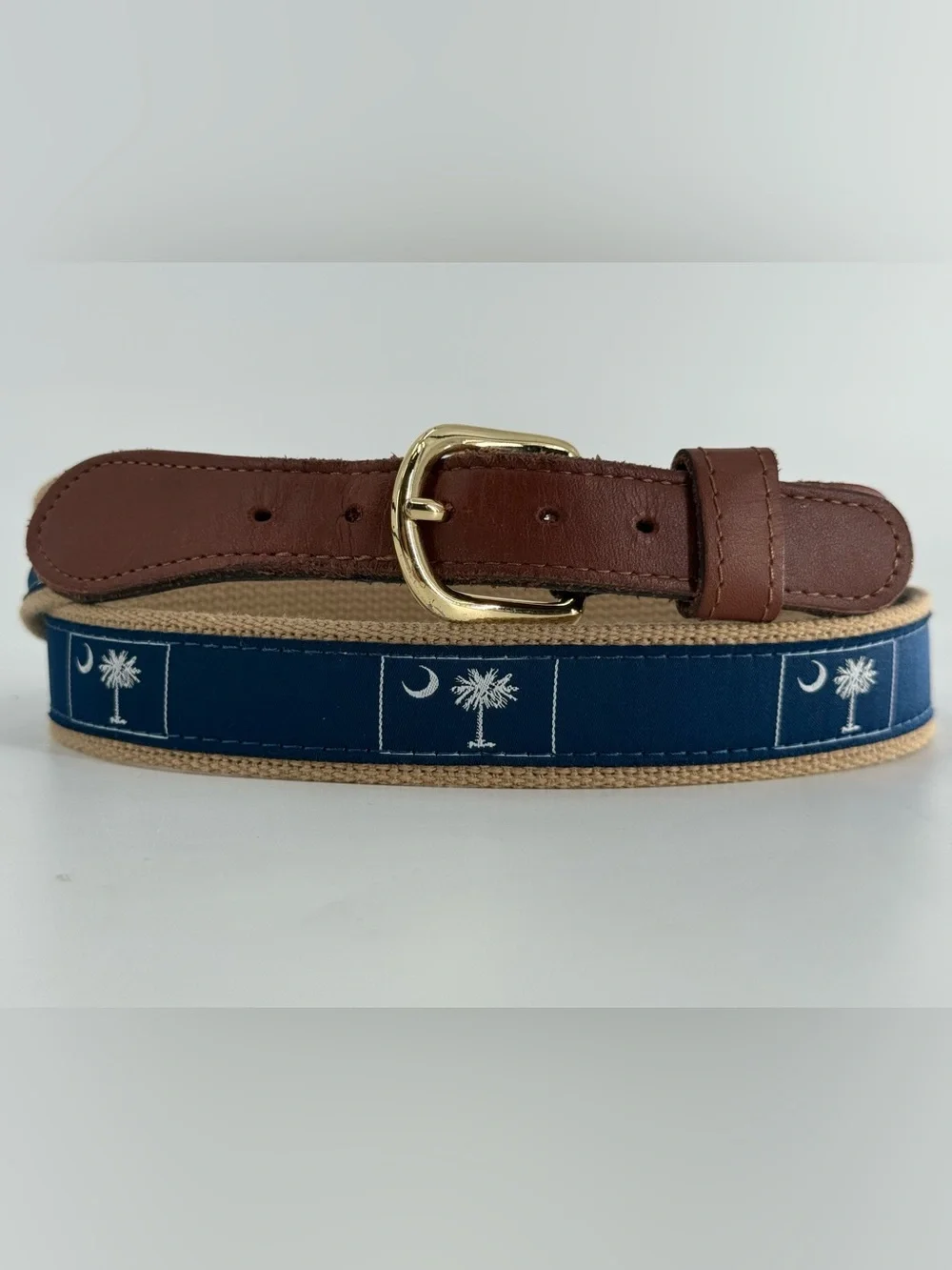 South Carolina Flag Men’s Canvas & Leather Belt 42